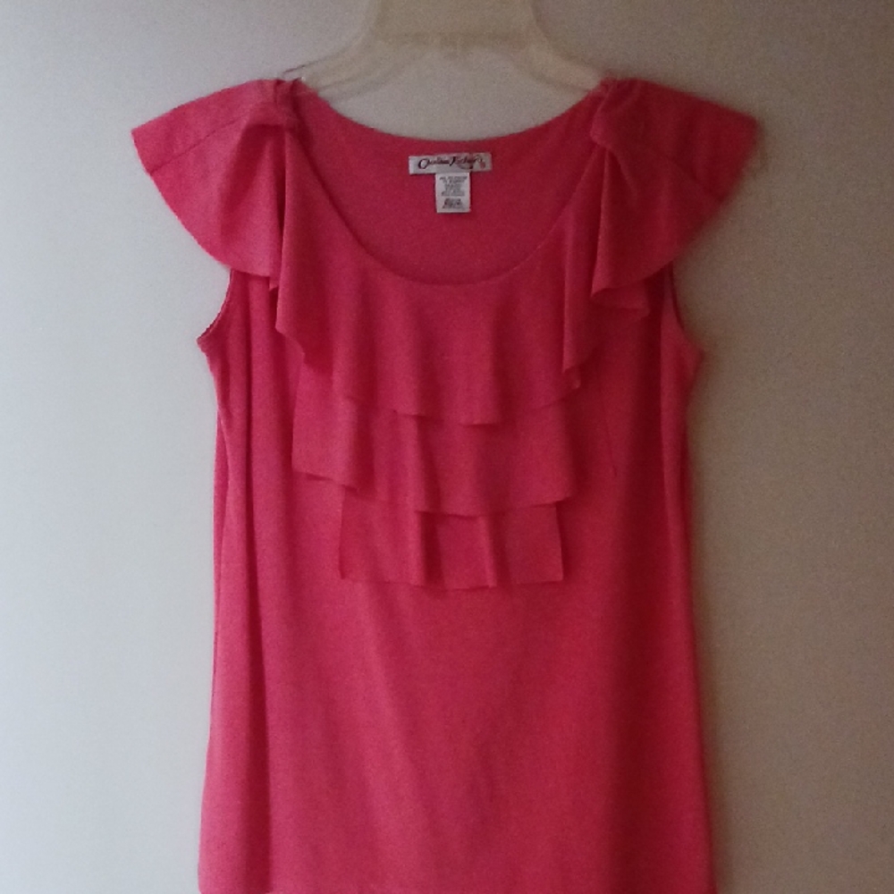 Pink Layered Ruffle Blouse